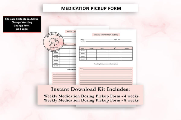 Weight Loss Injection Medication Pickup Tracker
