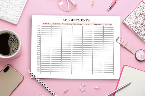 Printable Salon Appointment Tracker Template