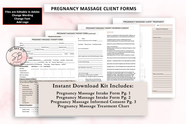 Pregnancy Massage Therapy Consultation Forms