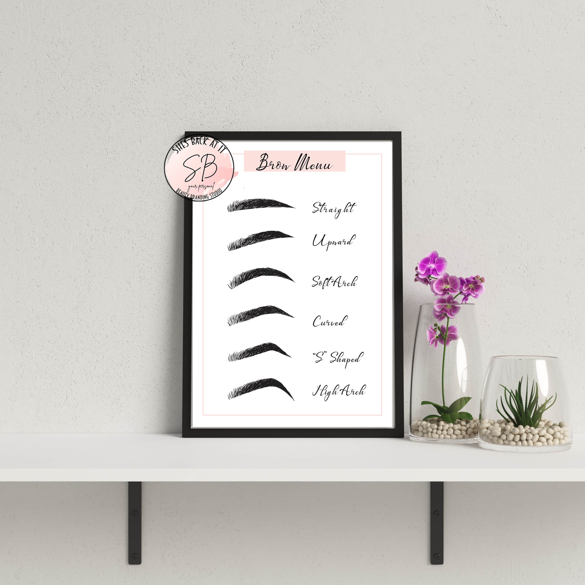 Eyebrow Shapes Printable Poster | ShesBackAtIt | Printable Spa, Salon ...