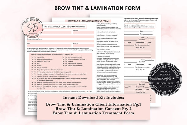 Brow Lamination and Tint Consent Form