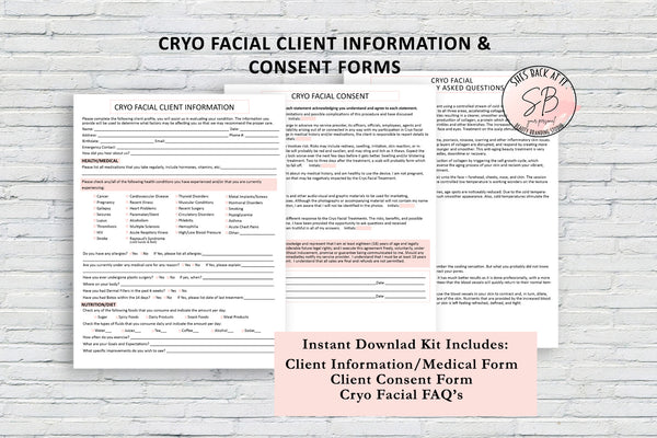 Cryo facial Consultation Forms