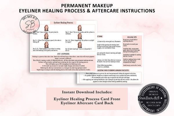 PMU Eyeliner Aftercare Card
