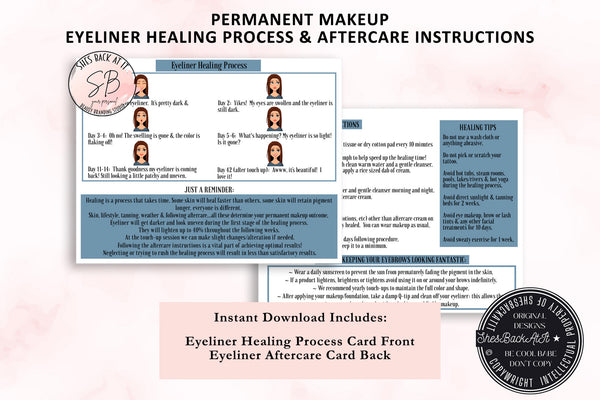 Permanent Eyeliner Healing Process Card