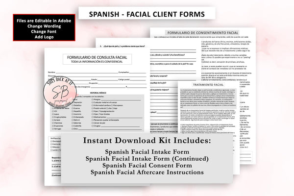 Spanish Facial Consultation and Consent Form