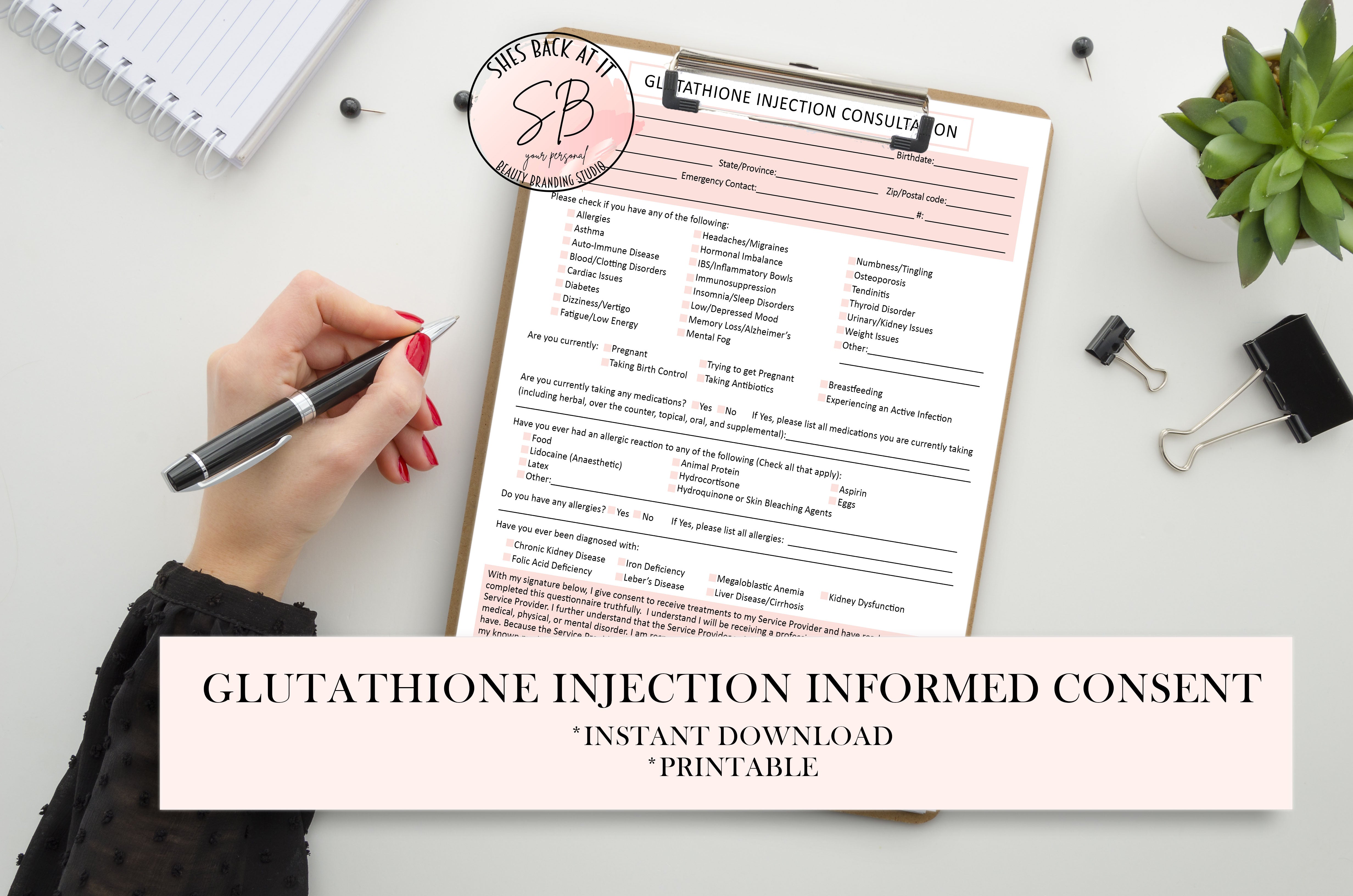 consent form for glutathione injection iv Canada Pure Wellness Group Therapy Health Screening Form consent form for glutathione injection