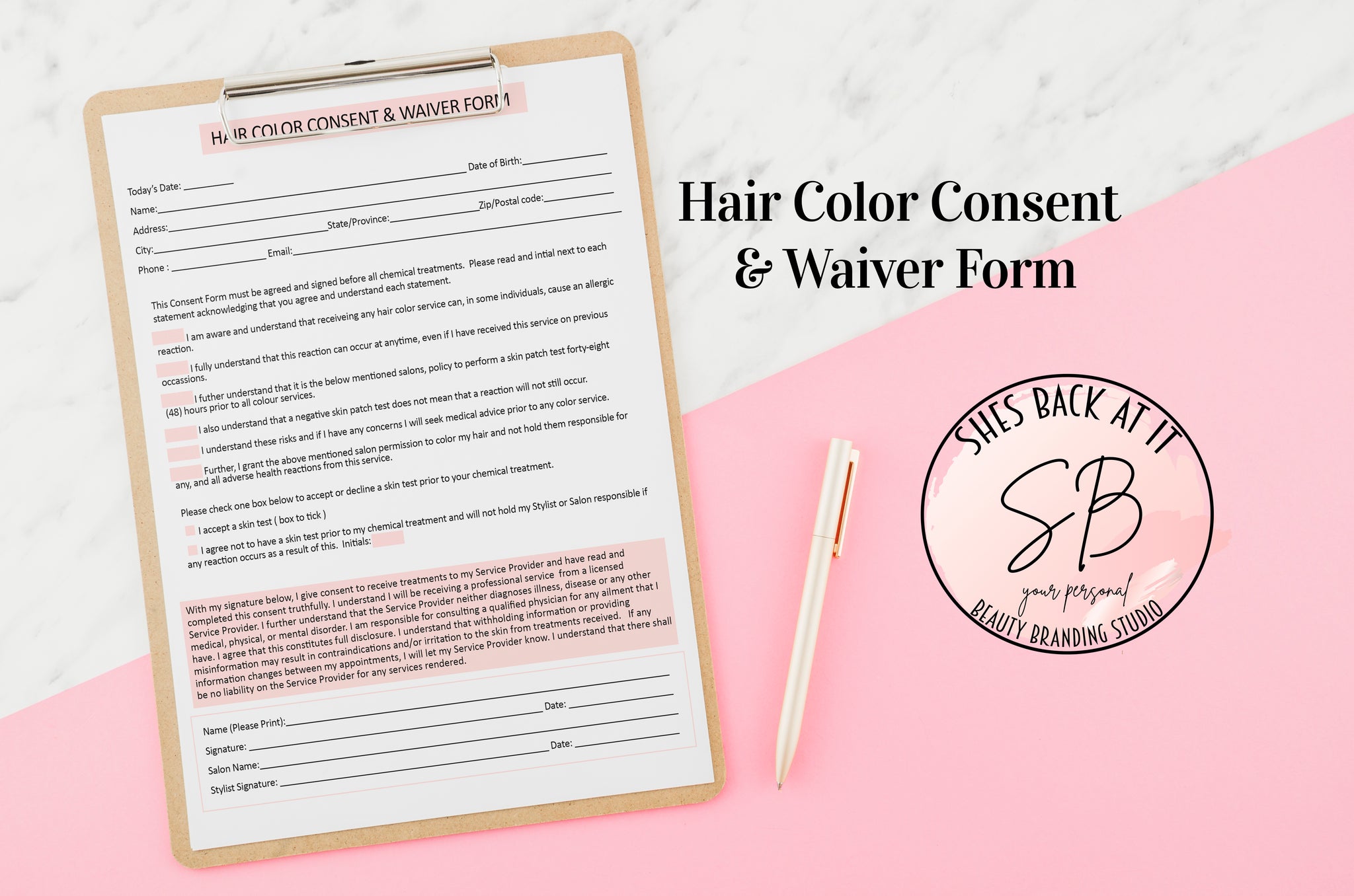 Hair Color Consent Form