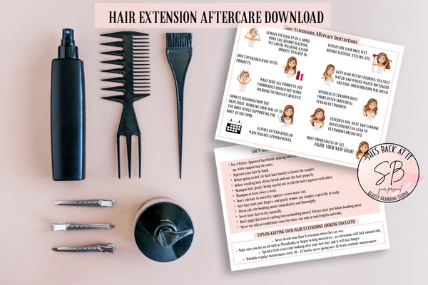 Hair Extensions Aftercare Card