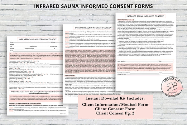 Infrared Sauna Client Forms