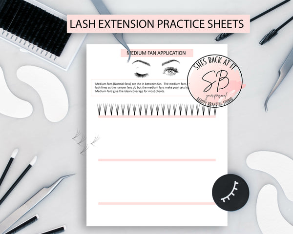 Lash Fan Practice Sheets