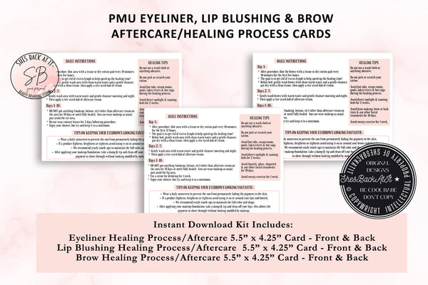 Permanent Makeup Aftercare Cards