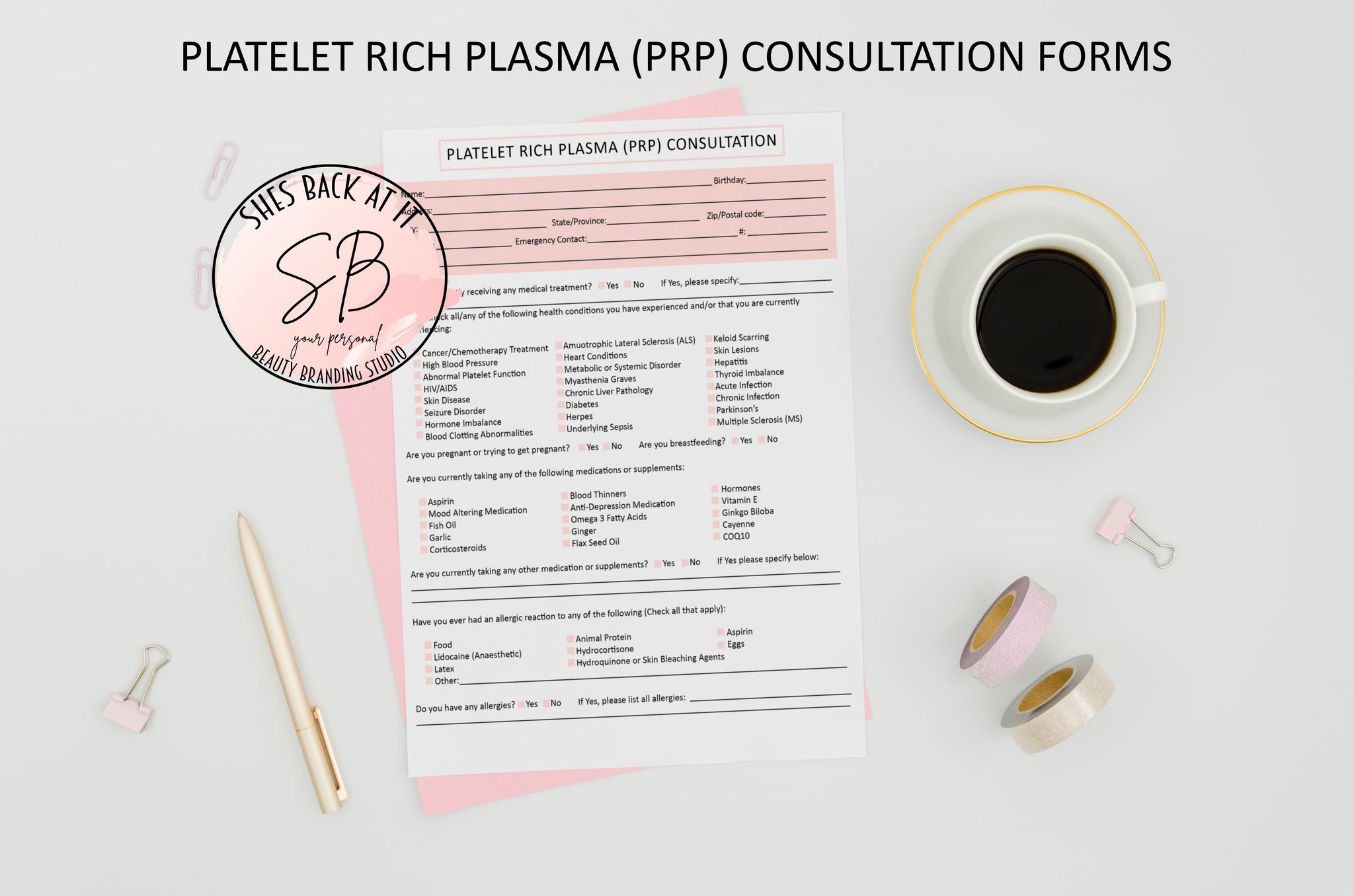 Platelet Rich Plasma Treatment Client Forms