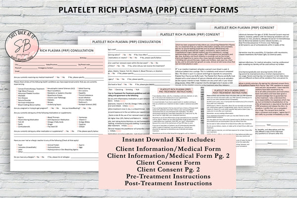 Platelet Rich Plasma Client Forms