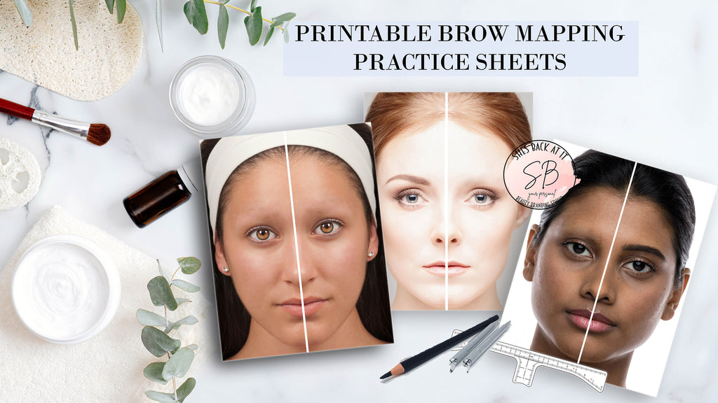 Eyebrow Mapping Practice Sheets | ShesBackAtIt | Printable Spa, Salon ...