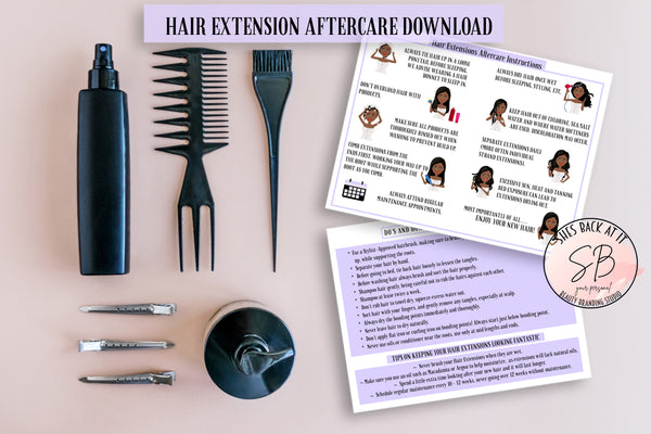 Hair Extensions Aftercare Card