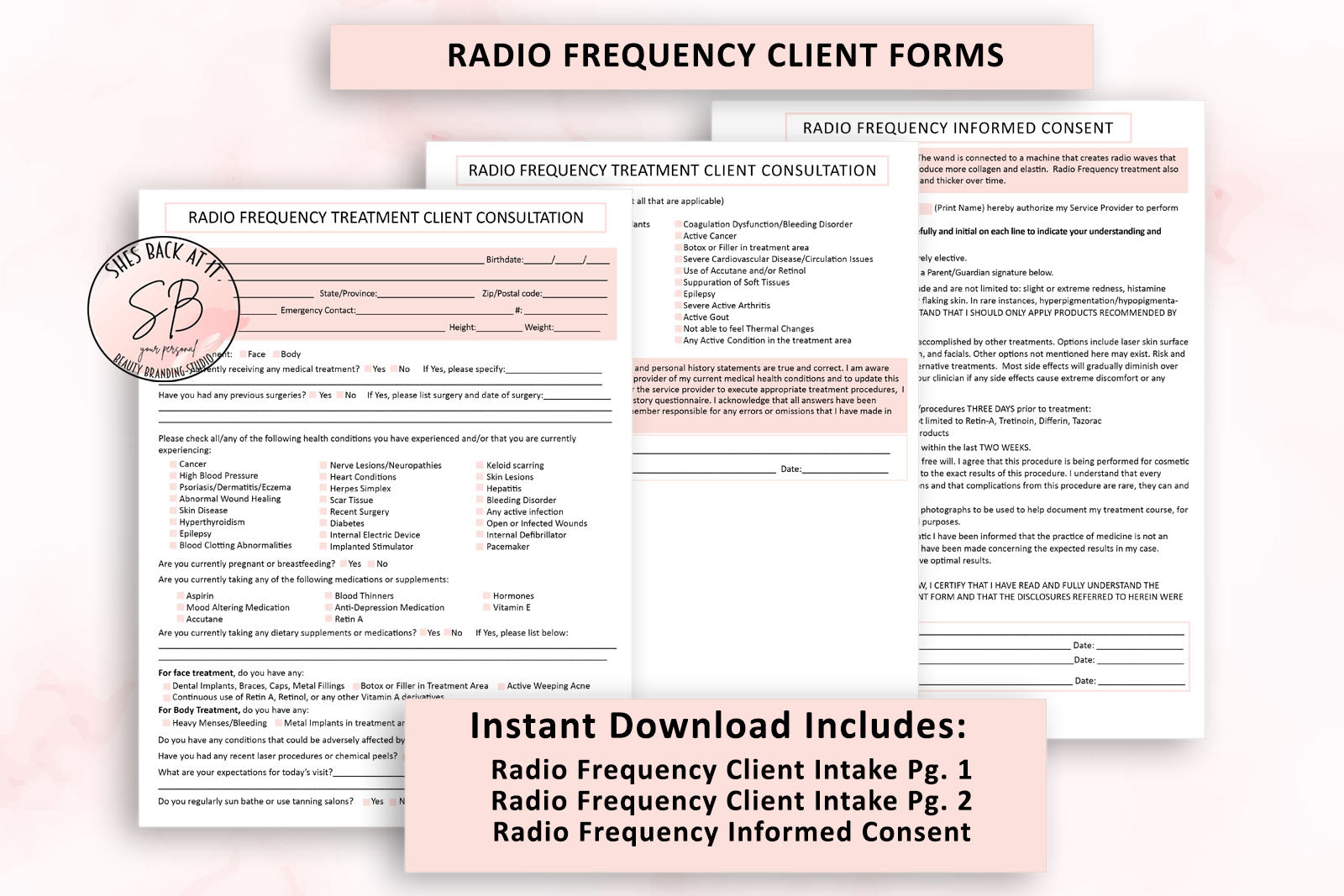 consent form for glutathione injection Radio Frequency Consent Forms | ShesBackAtIt
