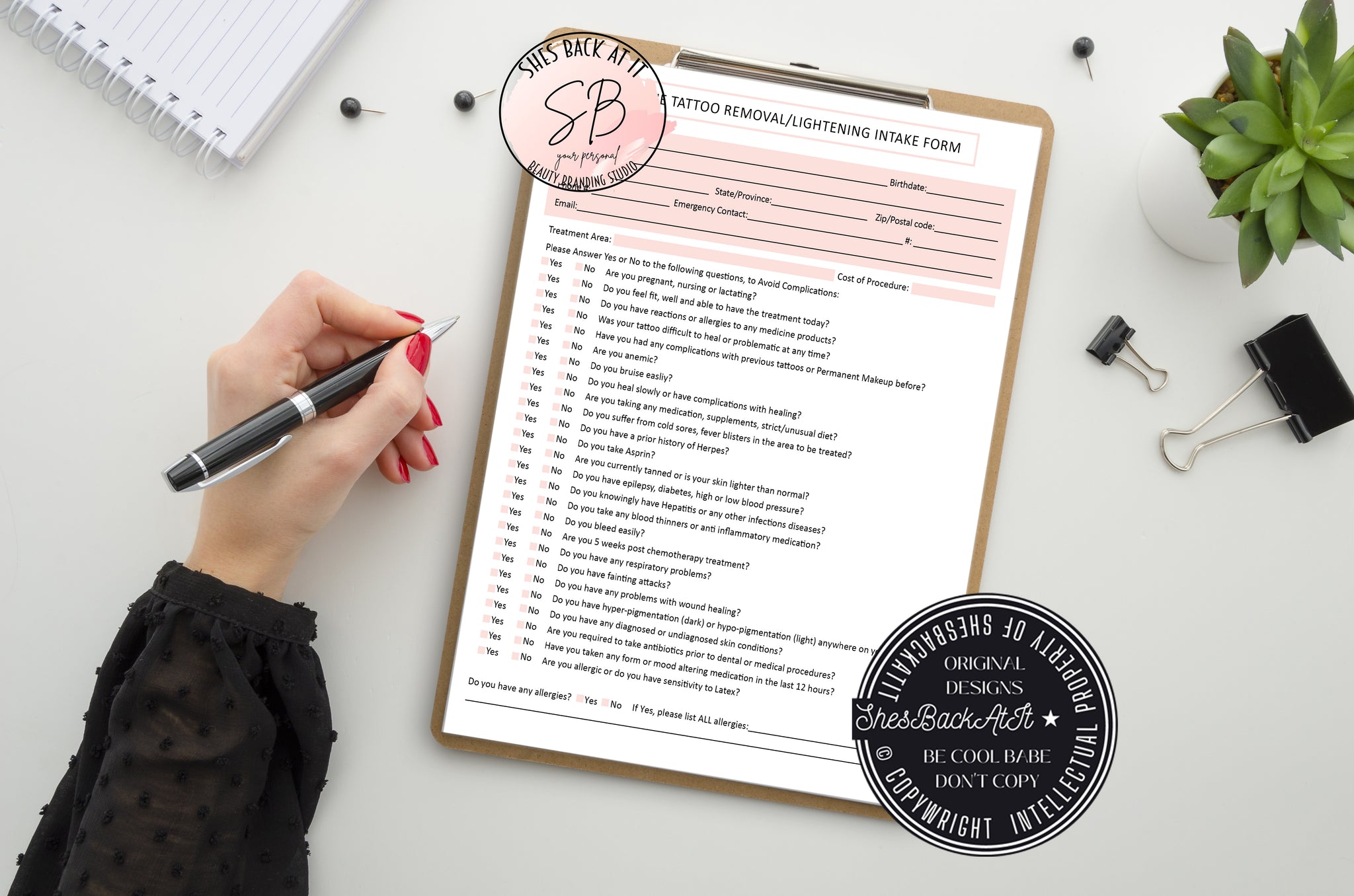 Tattoo Removal Client Forms