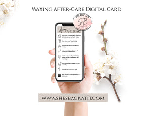 Waxing Aftercare Card