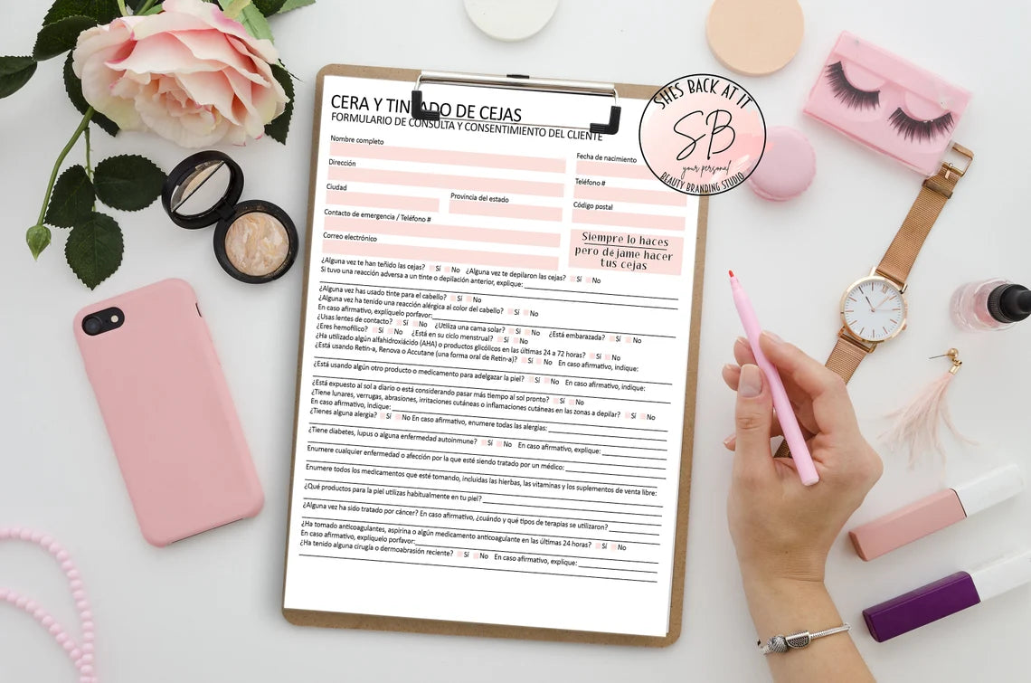 Spanish Brow Wax and Tint Consent Form