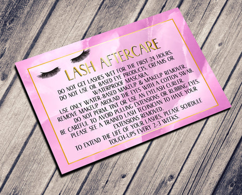 Lash Aftercare Printable