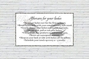 Crown Lash Extension Aftercare Card