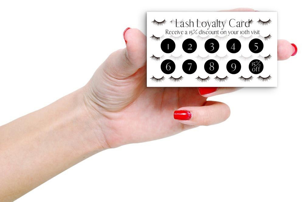 50 Stück Loyalty Punch Cards Für Wimpernverlängerung – 3,5x2 Zoll, Mit 10% & Gratis-Stempel