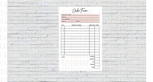 Printable Order Form