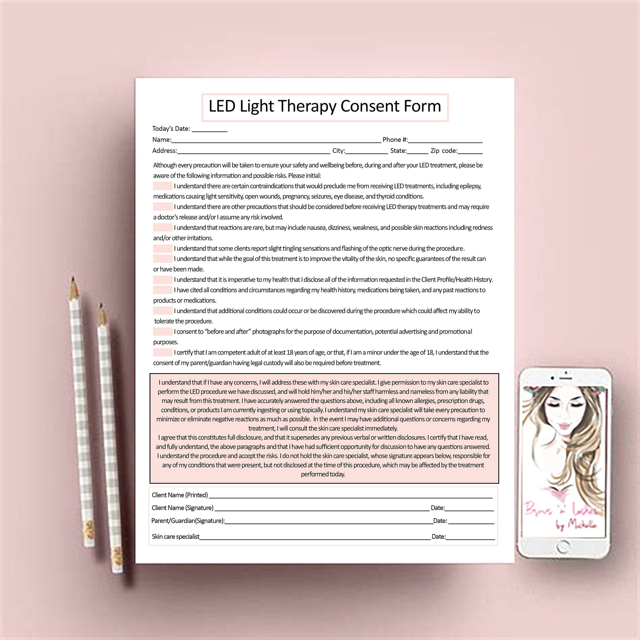 LED Light Therapy Client Forms