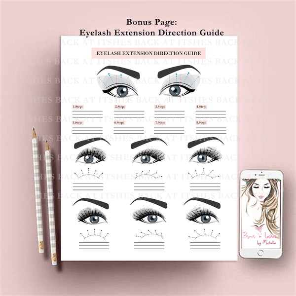 Eyelash Extension Practice Sheets