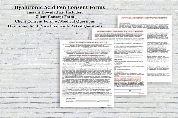 Hyaluronic Acid Consent Forms
