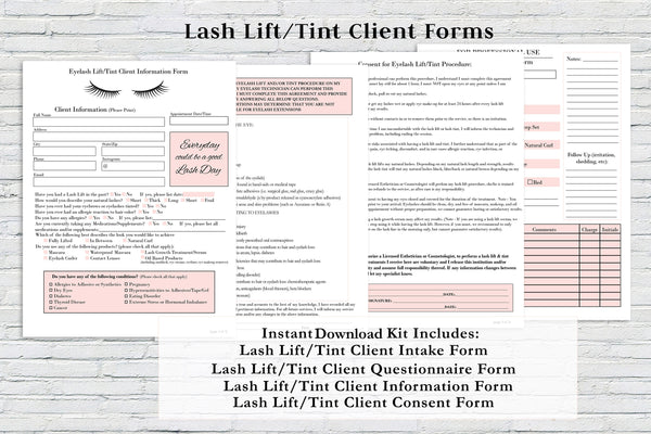 Lash Lift Client Forms