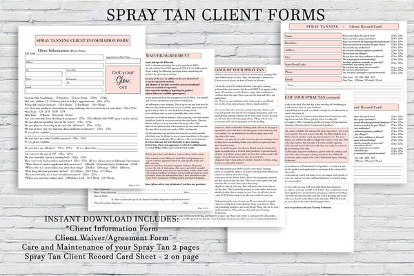 Spray Tan Client Forms