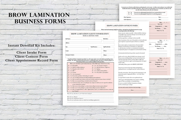 Brow Lamination Consent Forms