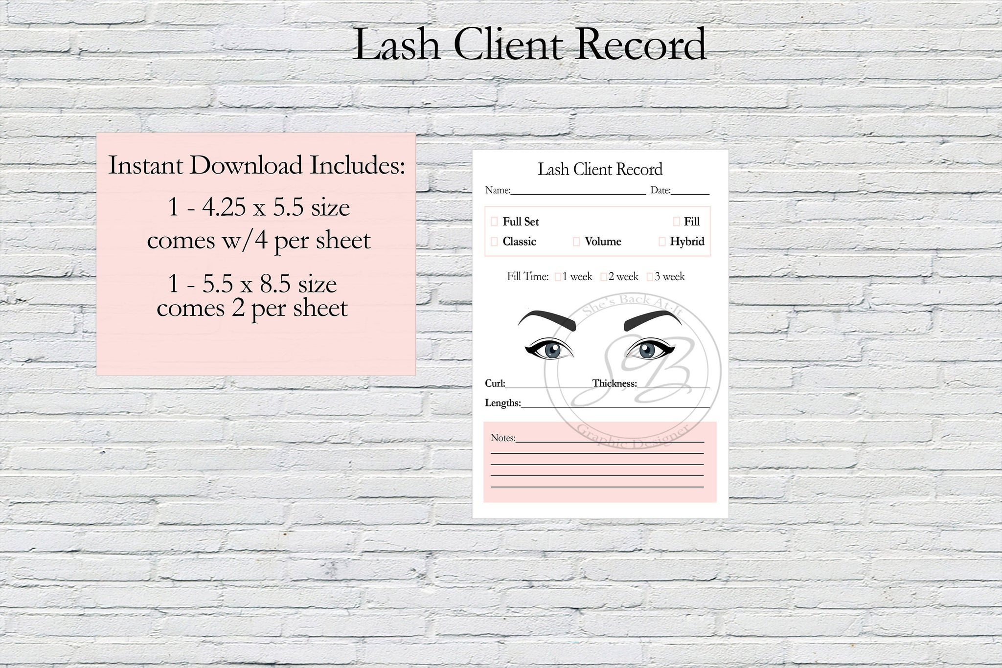 Lash Extension Client Record