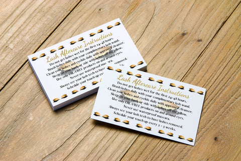 Glitter Lash Aftercare Card