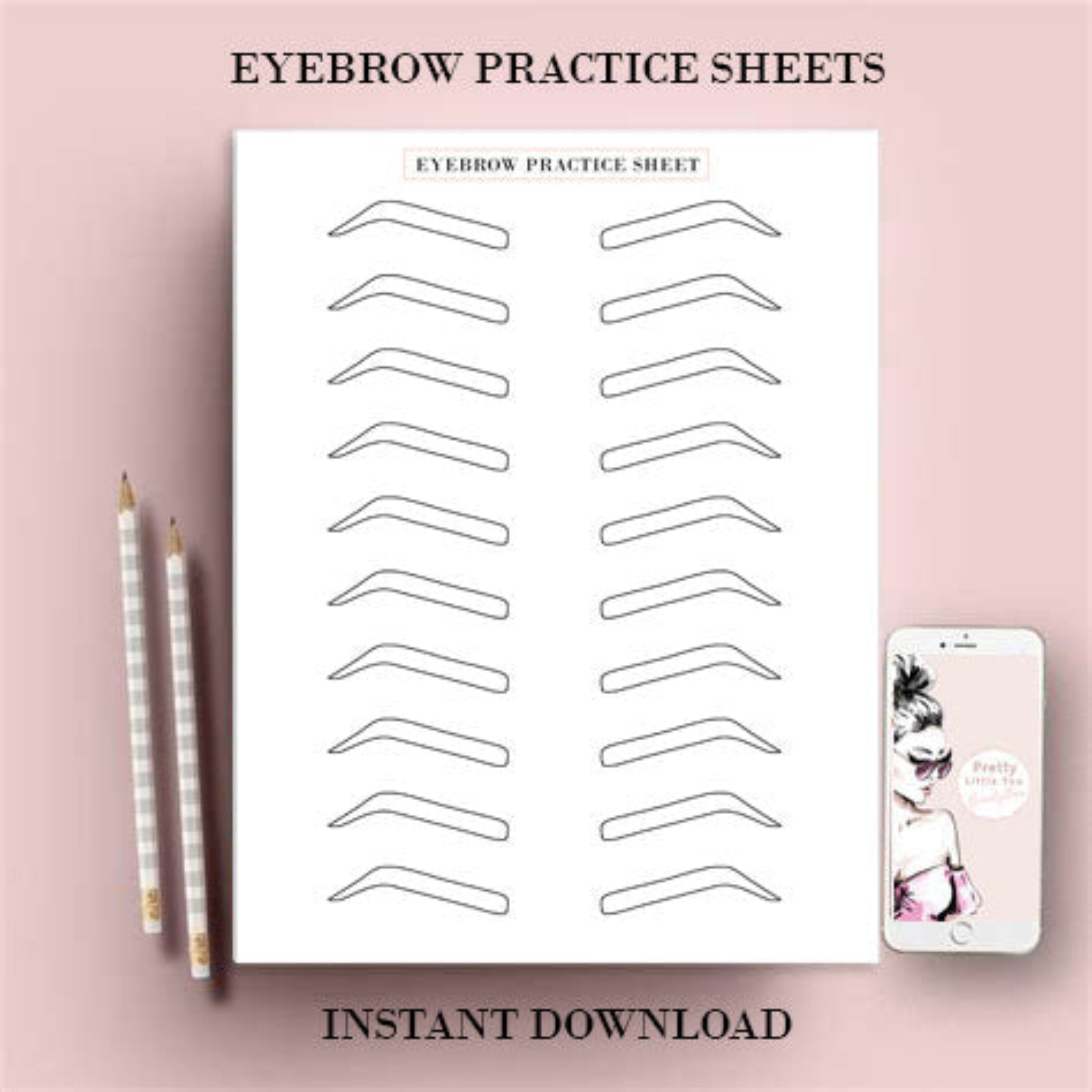 Eyebrow Practice Sheets | ShesBackAtIt | Printable Spa, Salon and  Esthetician Client Forms