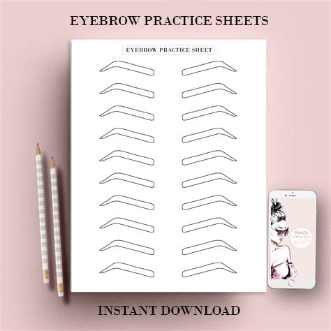 Eyebrow Practice Sheets