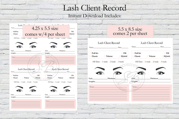 Lash Extension Client Record Card