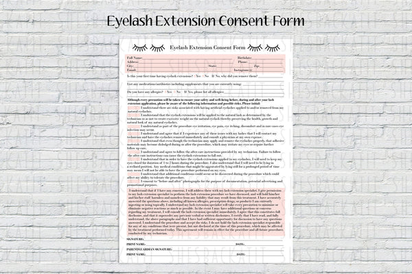 Eyelash Extension Consent