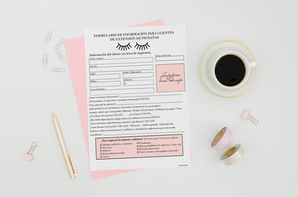 Spanish Lash Extension Forms