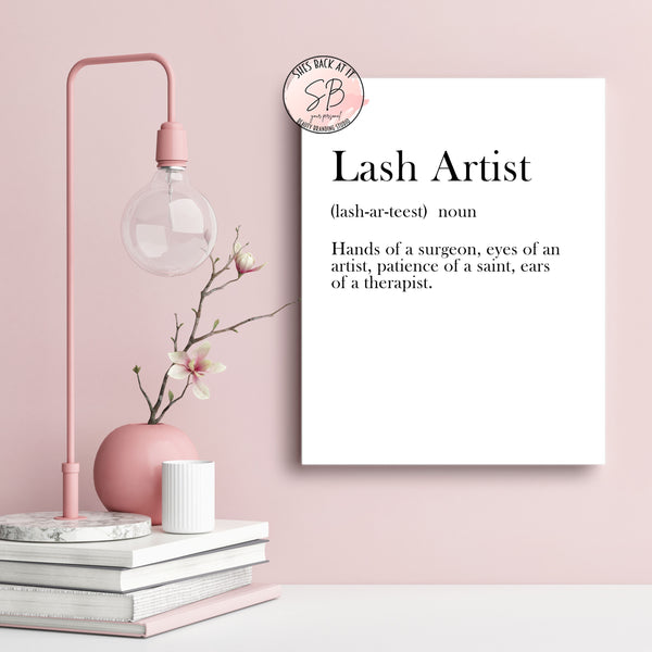 Printable lash artist definition poster