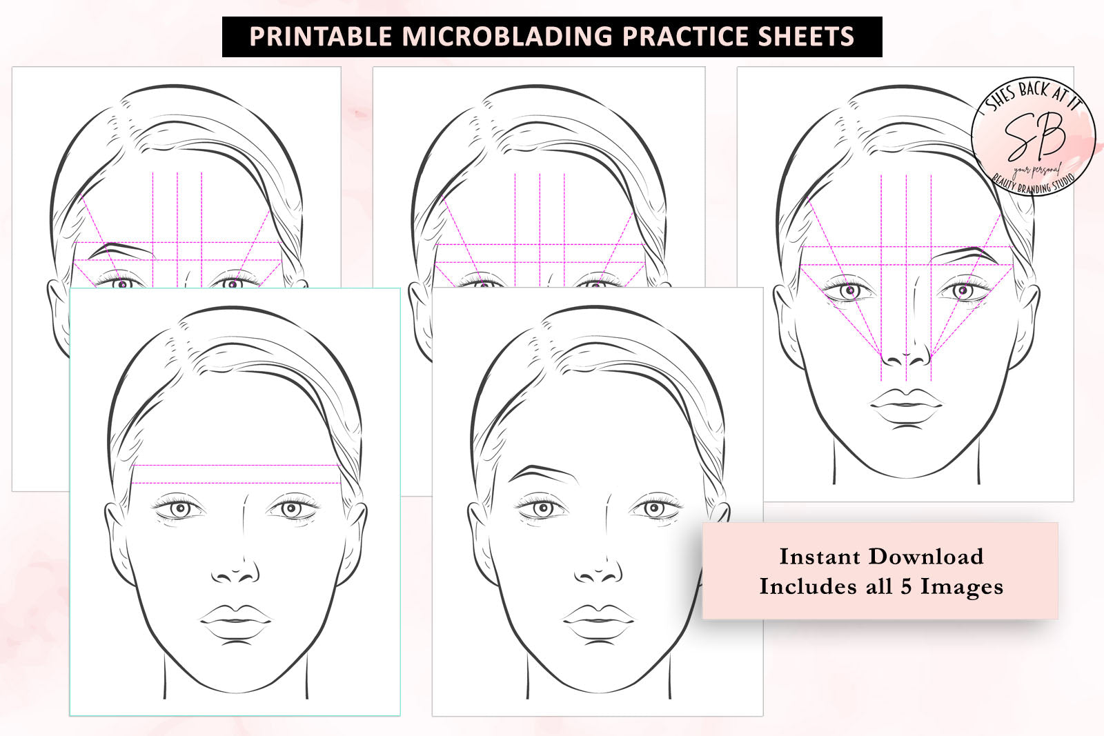 Eyebrow Mapping Practice Sheets