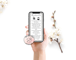 Digital Lash Aftercare Card