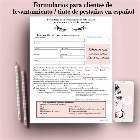 Spanish Lash Lift Client Forms