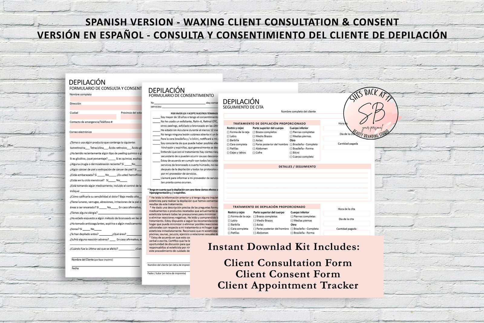 Waxing Consent Form Spanish